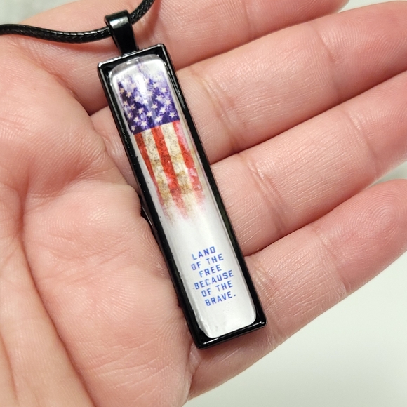 LAND OF THE FREE Vertical Pendant Necklace - Picture 5 of 9